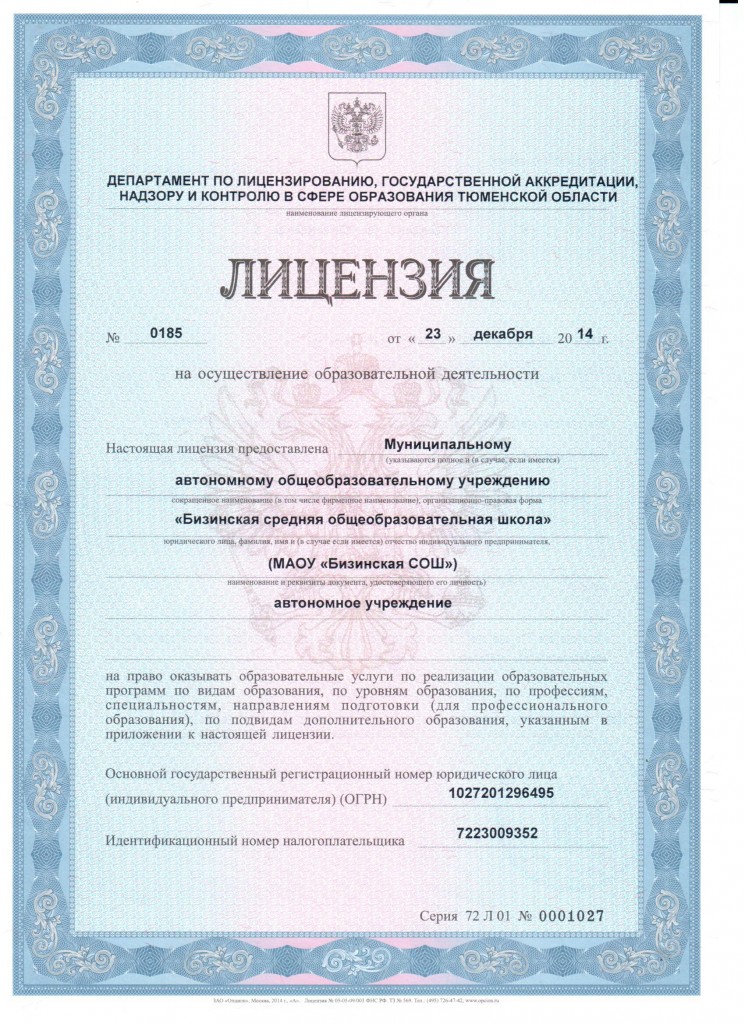 лицензия 1стр